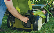 Mulching plug on a Neuton Lawn Mower